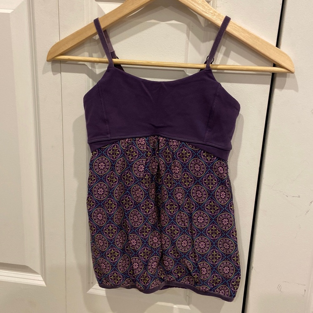 Ivivva Plum Empire Waisted Spaghetti Strap Tank Top with Bubble Hem